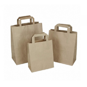 Popieriniai maišeliai su plokščiomis rankenėlėmis